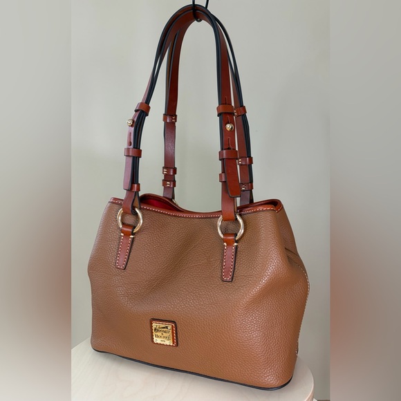 Dooney & Bourke Briana Shoulder Tote Carmel Brown Leather EUC - Picture 3 of 17